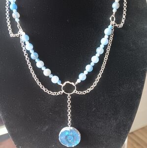 Elegant Blue and Silver Necklace